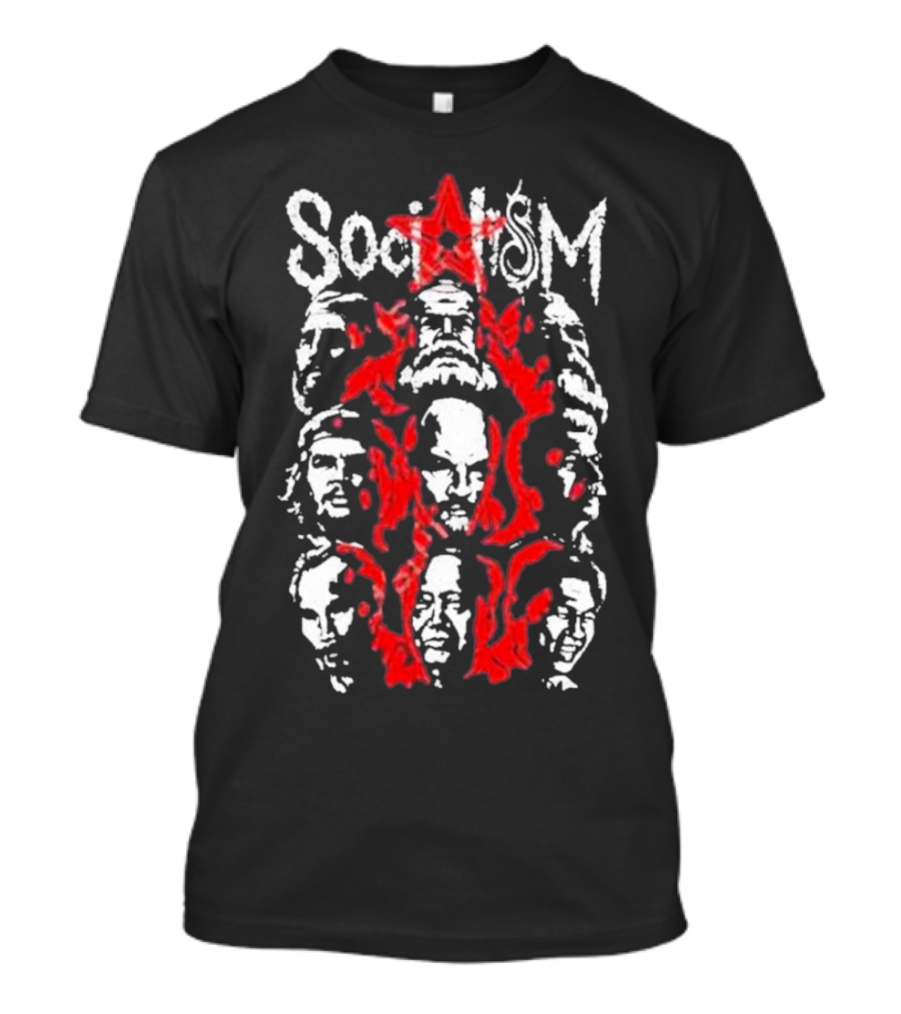 Tdm Socialism Revolutionary Faces And Red Star Motif T-Shirt