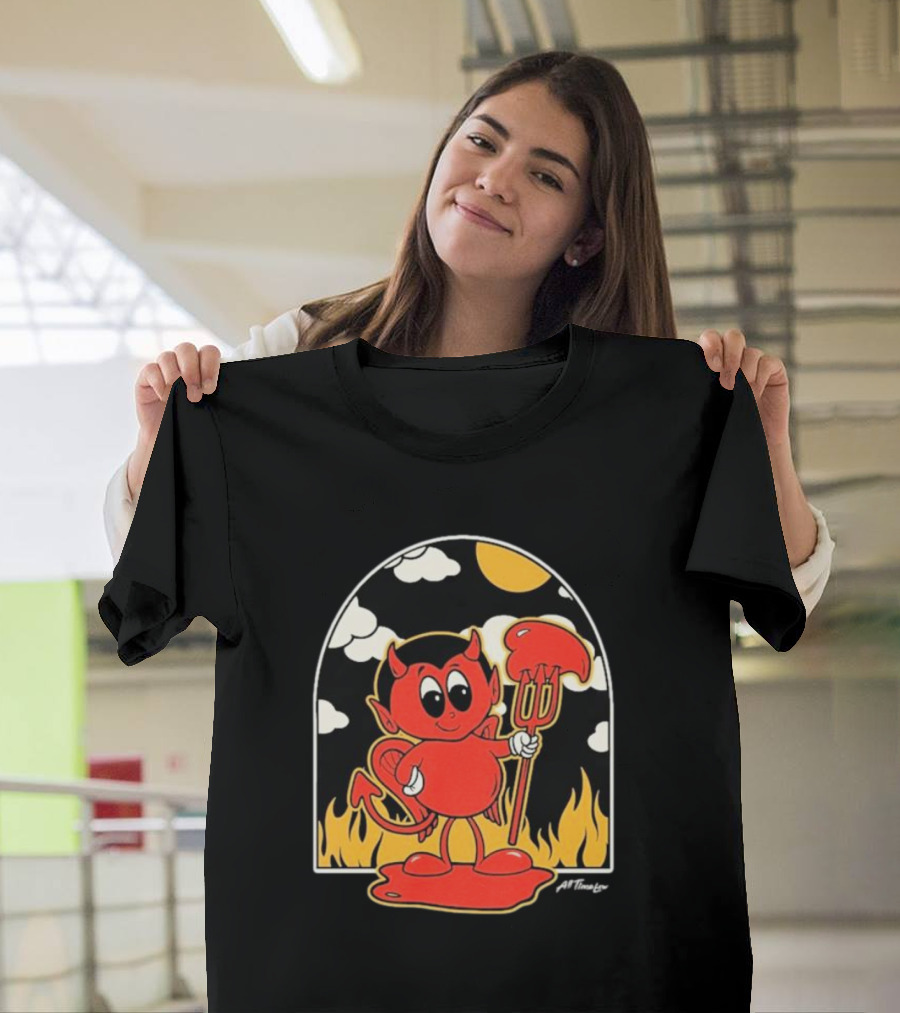All Time Low Modern Love Cartoon Devil Flames Sun Clouds T-Shirt