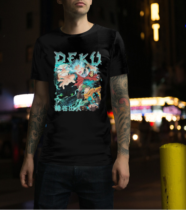 DEKU Midoriya Izuku My Hero Academia Anime Characters Electric Aura Battle Scene T-Shirt
