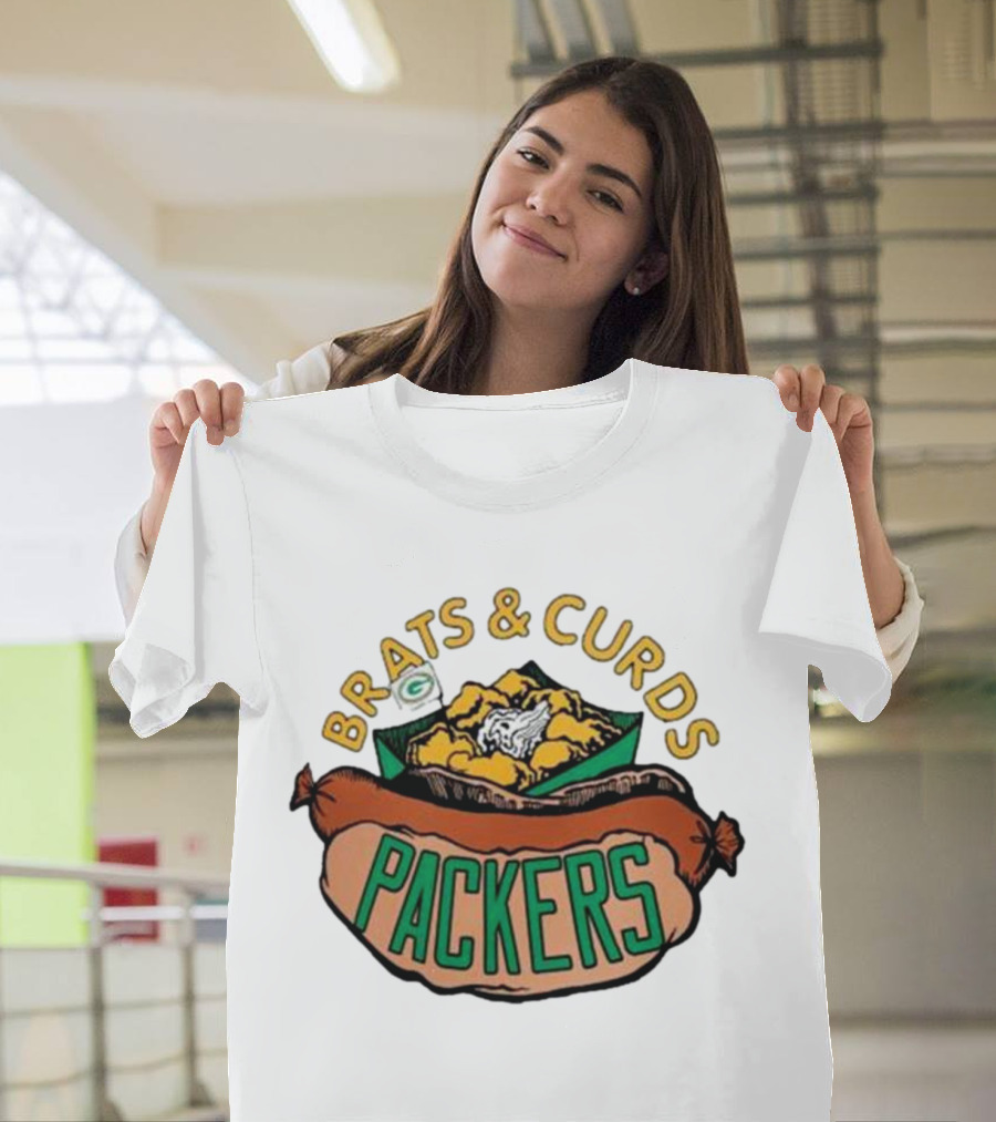 Brats and Curds Packers Sausage and Cheese T-Shirt