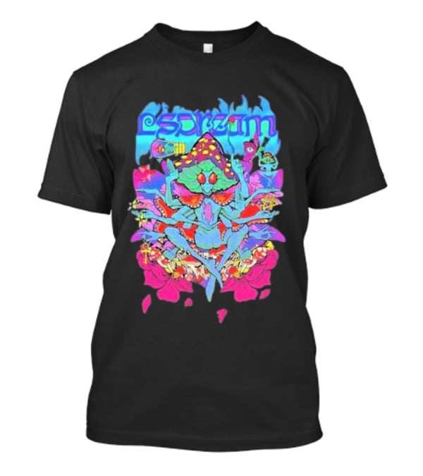 LSDream Mushi Psychedelic Bug Creature With Vibrant Colors And Cosmic Elements T-Shirt