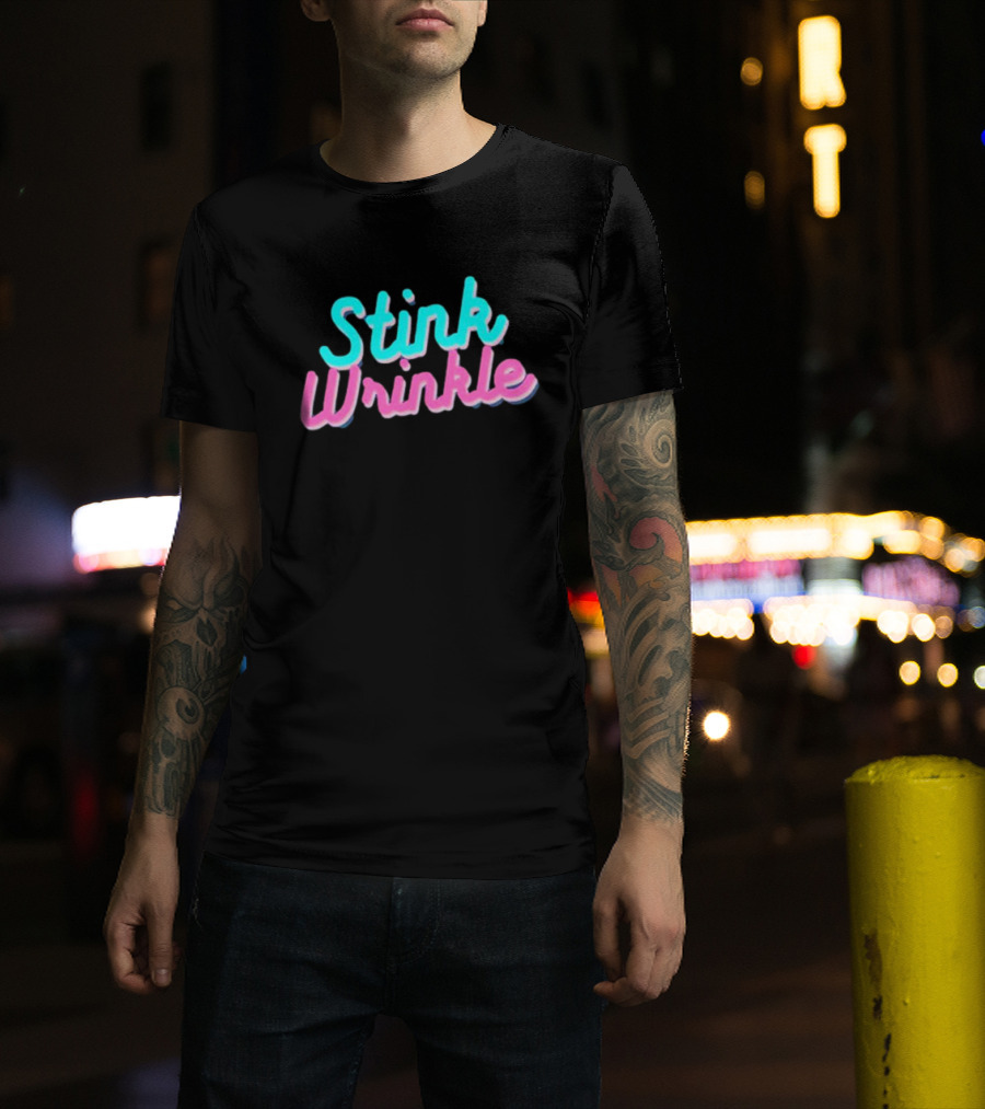 Stink Wrinkle Retro Style Pastel Text T-Shirt