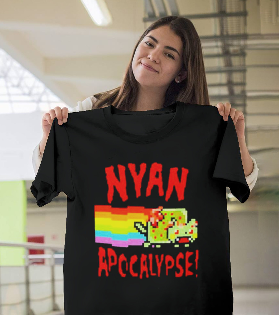 Nyan Cat Apocalypse Rainbow Explosion Iconic Meme T-Shirt