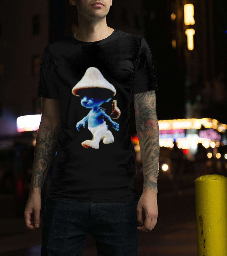 Smurf Cat Funny Mushroom Hat Character T-Shirt