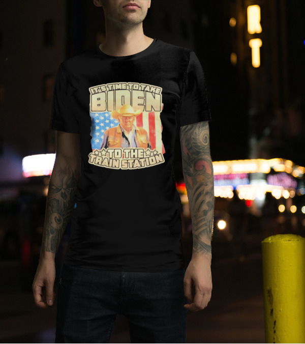 It's Time To Take Biden To The Train Station Patriotic Western T-Shirt