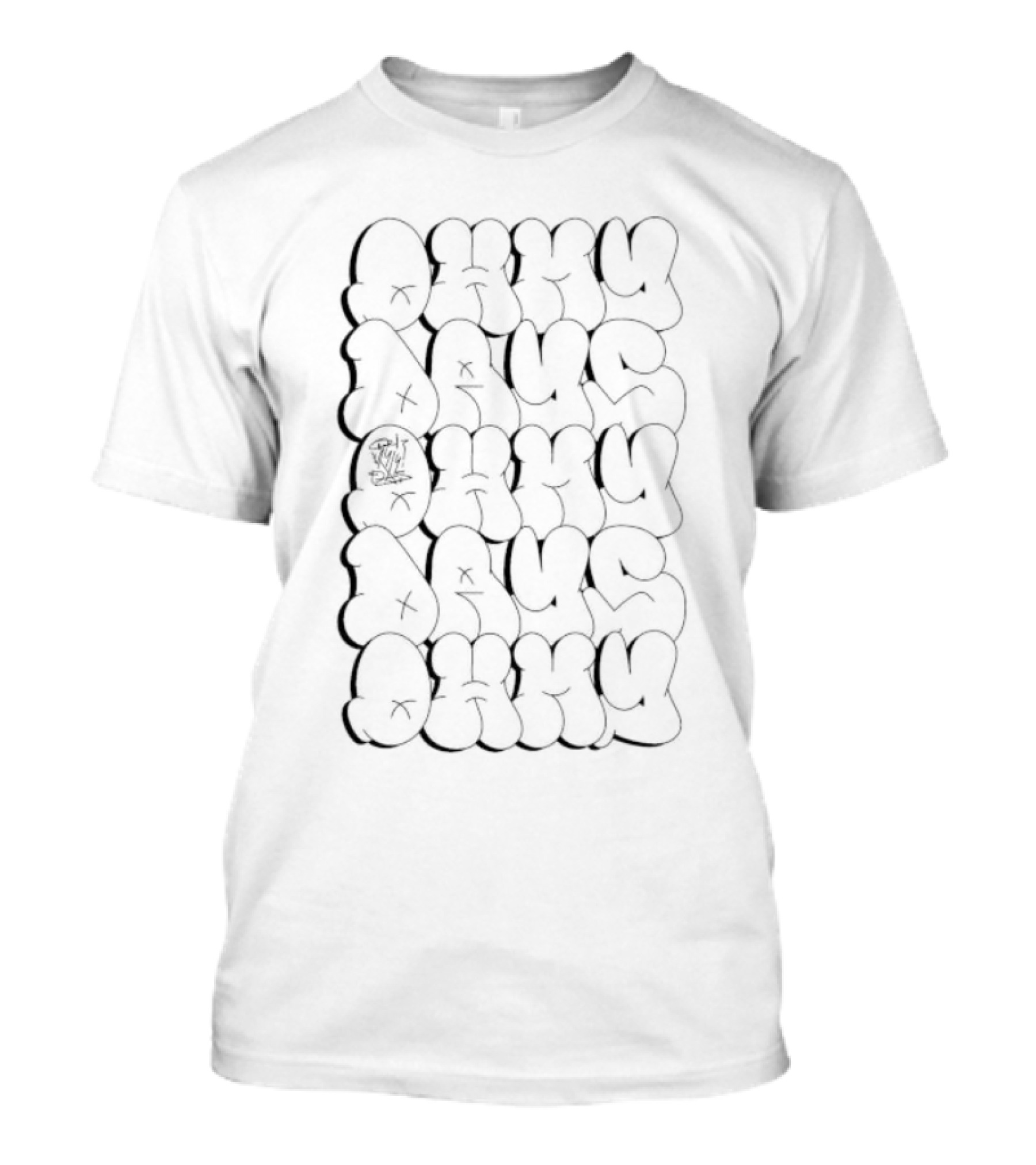 Iam.anka Ohmydays1 Arty Grayscale Bubble Letters T-Shirt