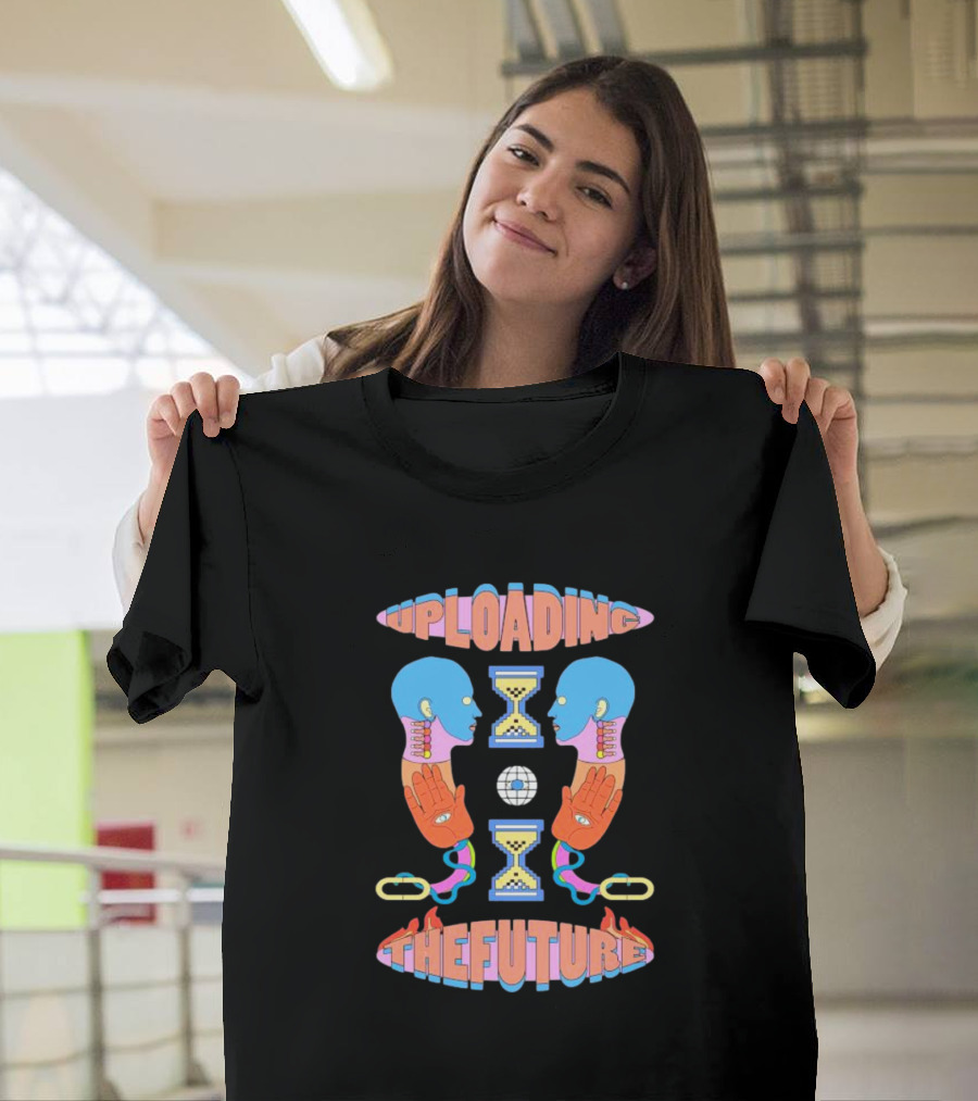 UPLOADING THE FUTURE HOURGLASS CYBERNETIC HEADS AND HANDS T-Shirt