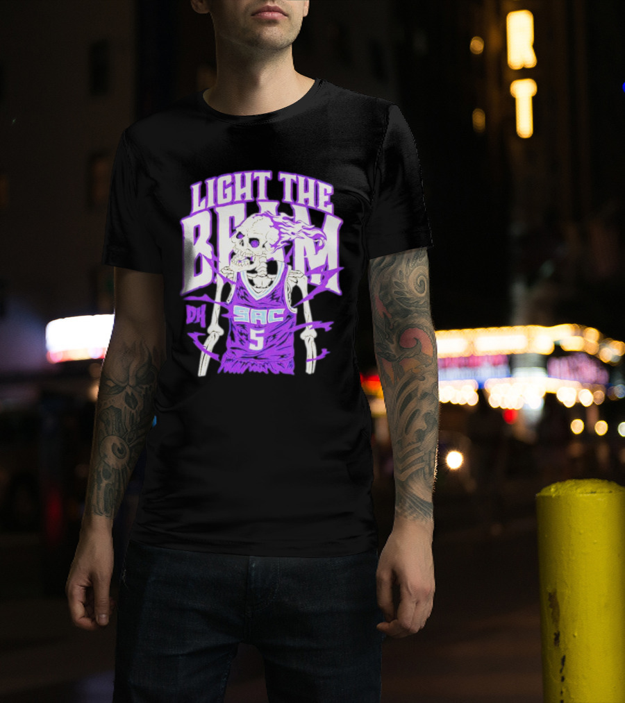 Light The Beam Skeleton SAC 5 Kings Drip Heads T-Shirt