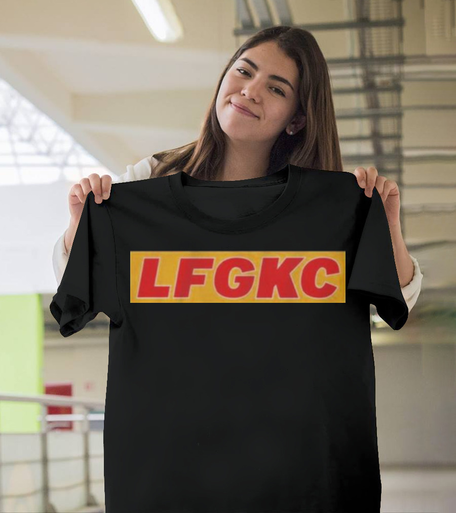 LFG KC Kansas City Football Red Gold Text T-Shirt