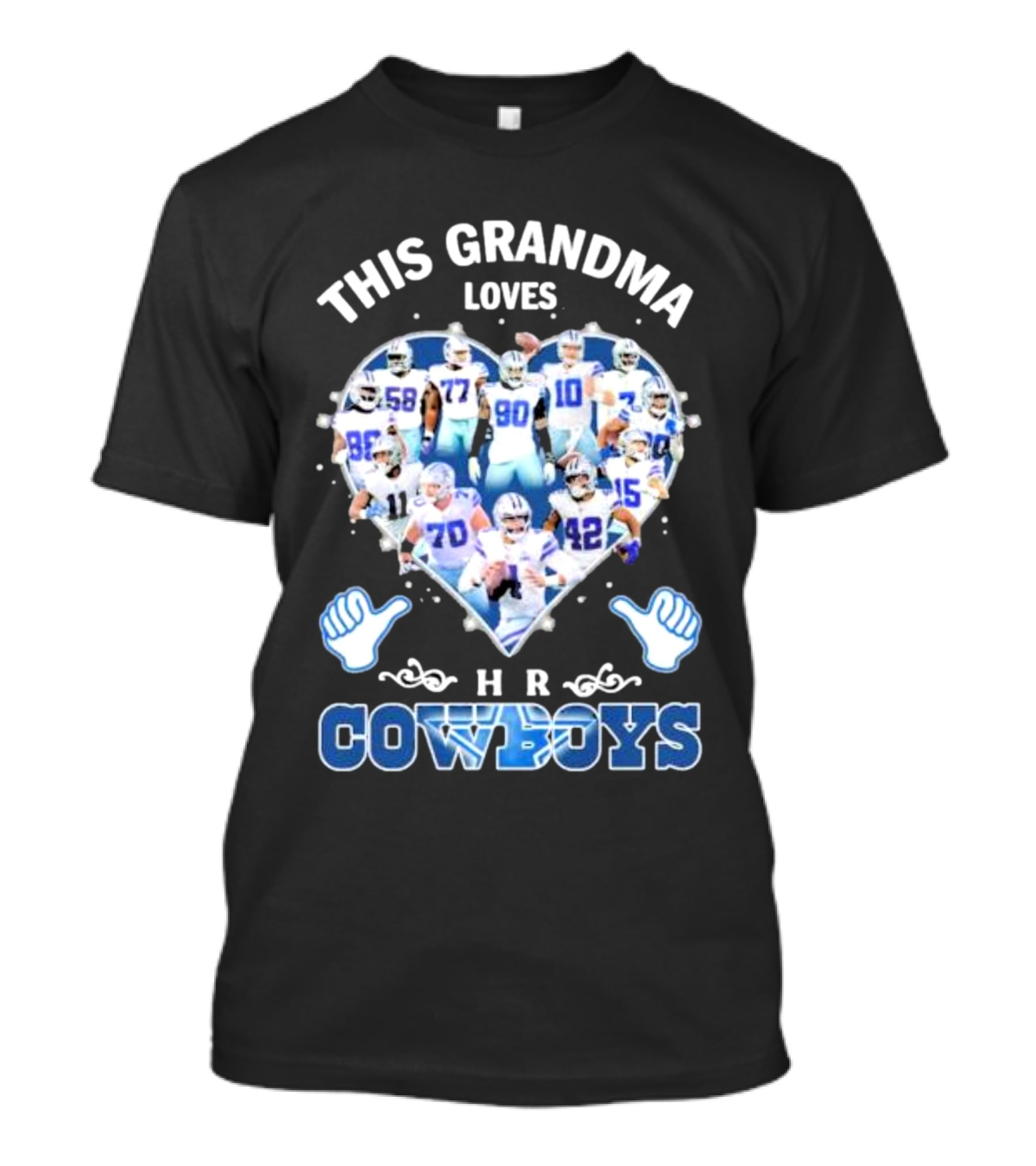 This Grandma Loves Her Dallas Cowboys Players Heart T-Shirt