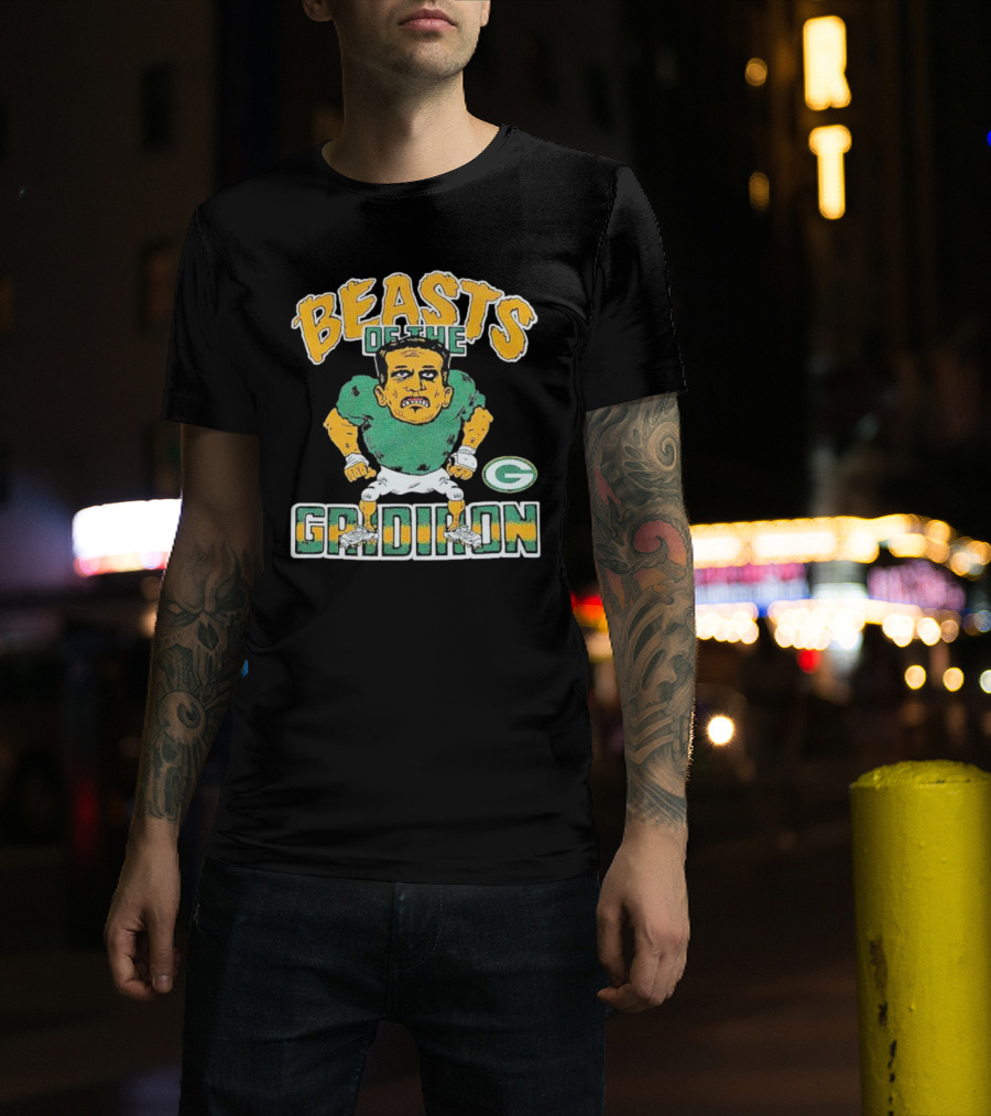 Beasts Of The Gridiron Green Bay Packers Player Caricature T-Shirt