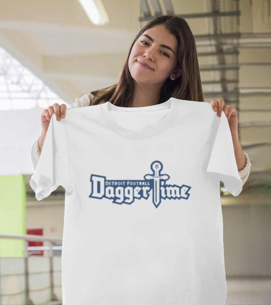 Detroit Football Dagger Time Retro Sword T-Shirt