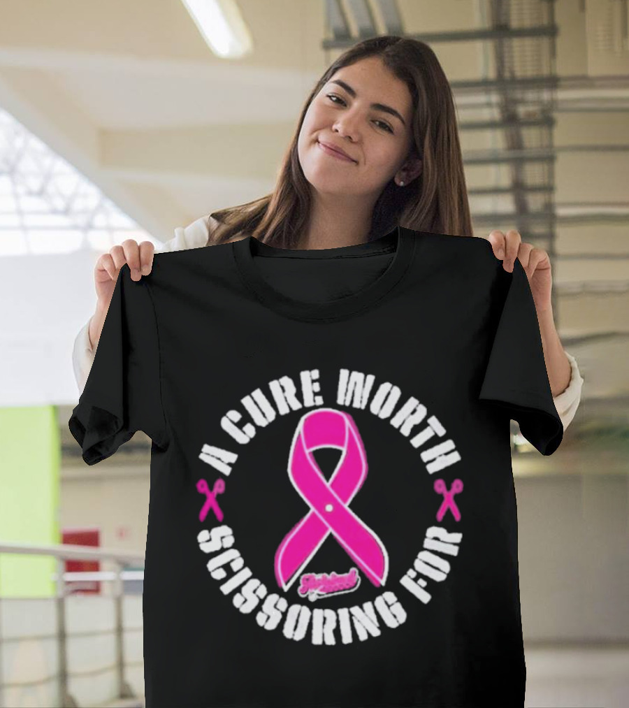 A Cure Worth Scissoring For Pink T-Shirt