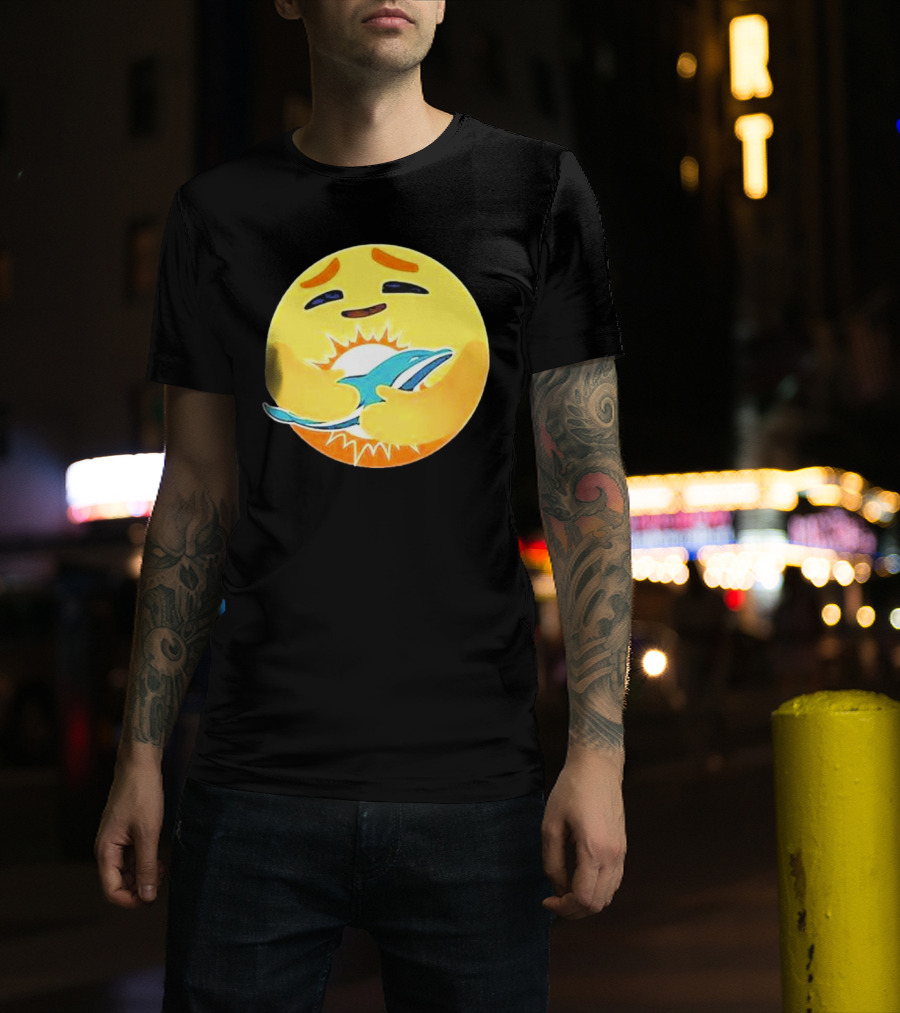 Miami Dolphins Emoji Hugging Dolphin T-Shirt