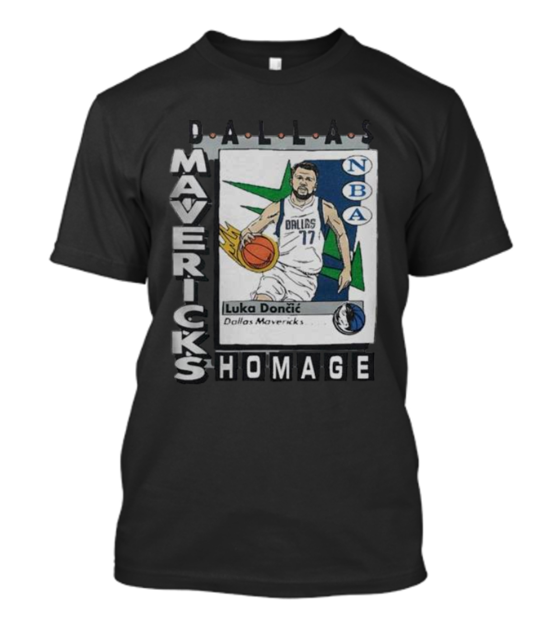 Dallas Mavericks Homage NBA Trading Card Luka Dončić 77 T-Shirt