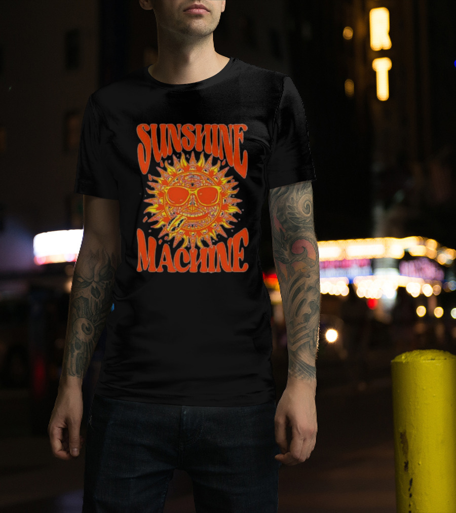 SUNSHINE MACHINE Smiling Sun With Sunglasses And Vibrant Colors T-Shirt
