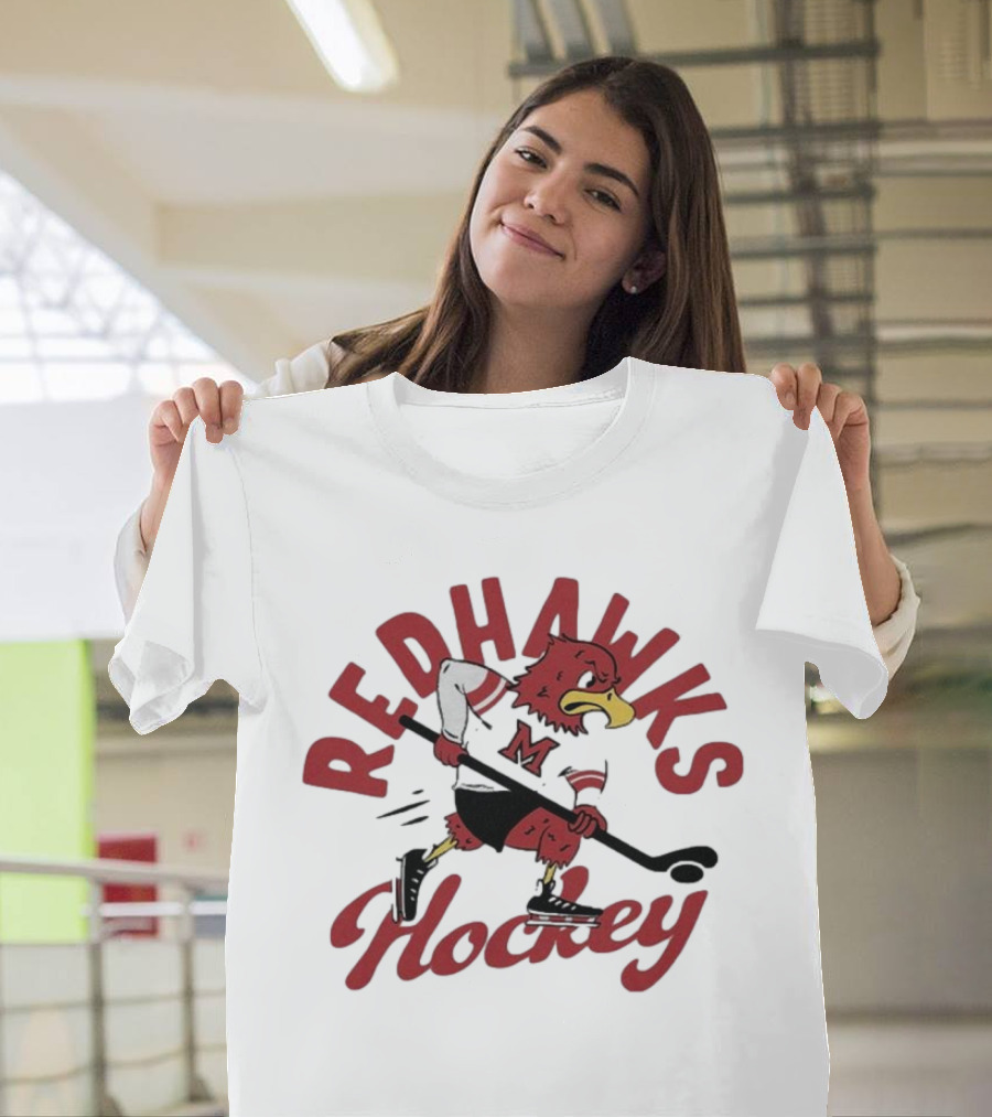 Miami Redhawks Hockey Team Vintage Mascot T-Shirt