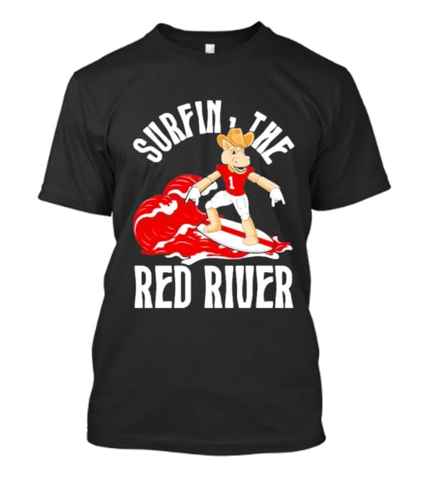 Surfin The Red River Rr Cowboy Surfboard Sports T-Shirt