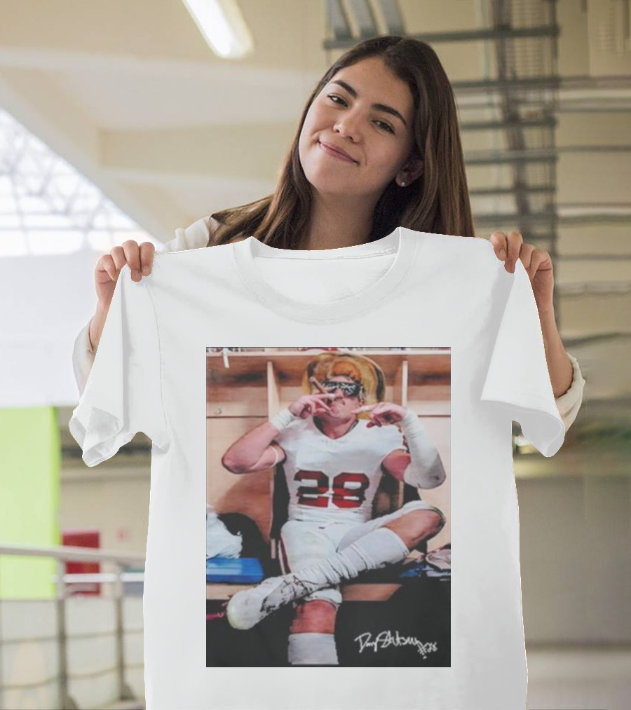 Oklahoma LB Danny Stutsman Number 28 Locker Room Signed T-Shirt