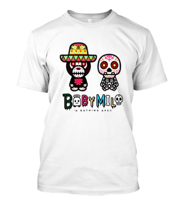 BABY MILO A BATHING APE HALLOWEEN Día De Muertos Skeletons T-Shirt