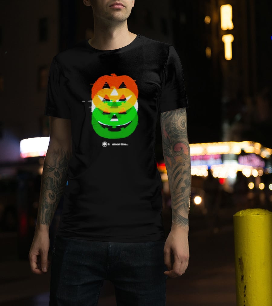 Pumpkin Glitch It's Almost Time T-Shirt