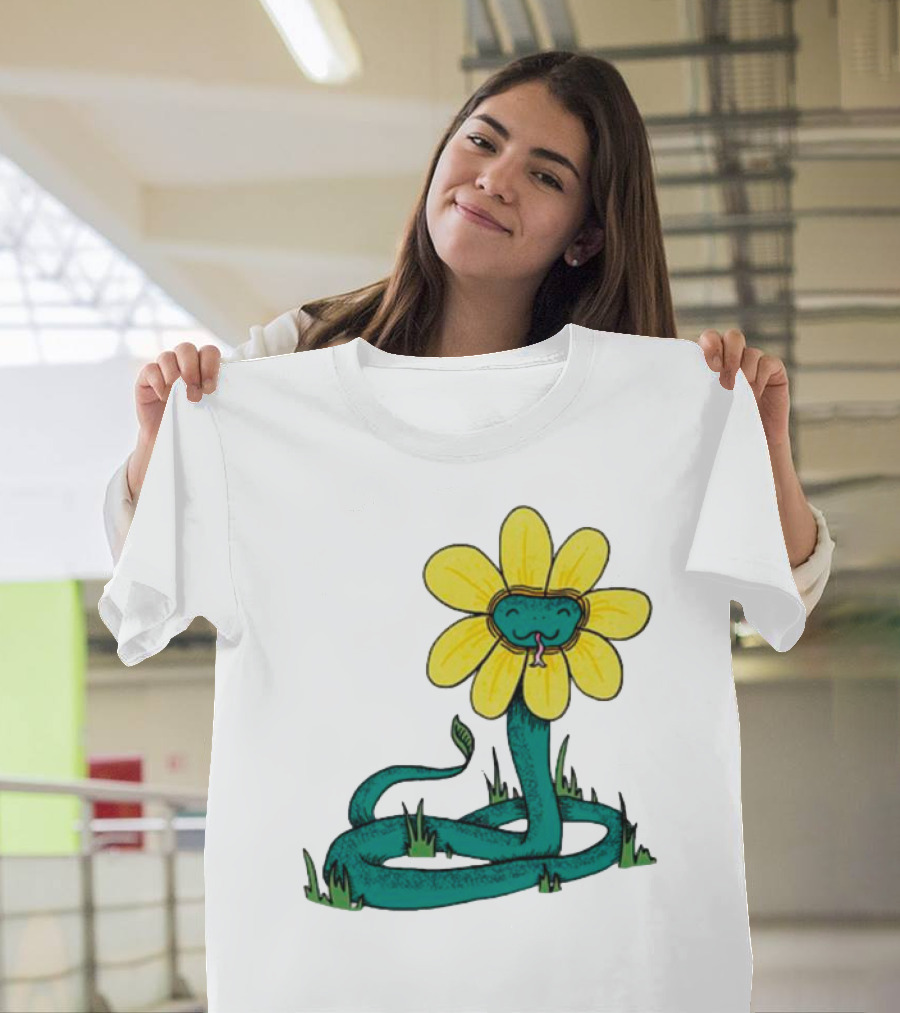 Snake Flower Bloom Entwined In Nature T-Shirt