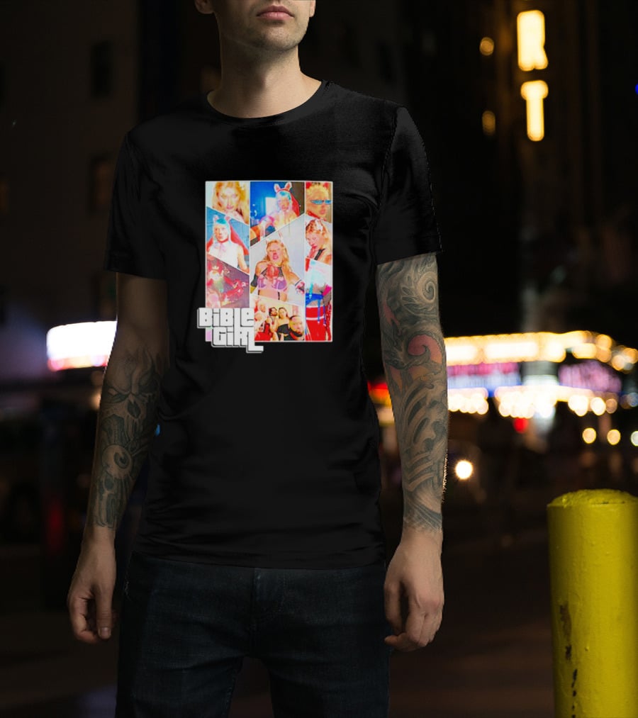BibleGirl Collage Vibrant Colors Liberty City T-Shirt