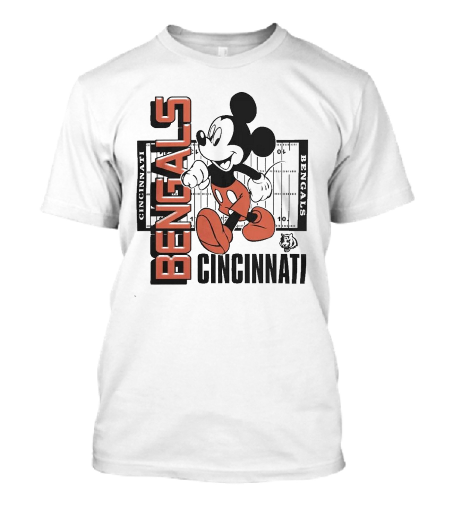 Junkfood X NFL Bengals Mickey Cincinnati Football Field Vintage T-Shirt