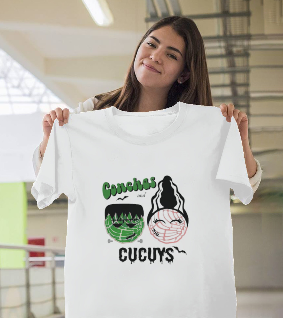 Conchas and Cucuys Frankenstein and Bride of Franken Icons T-Shirt