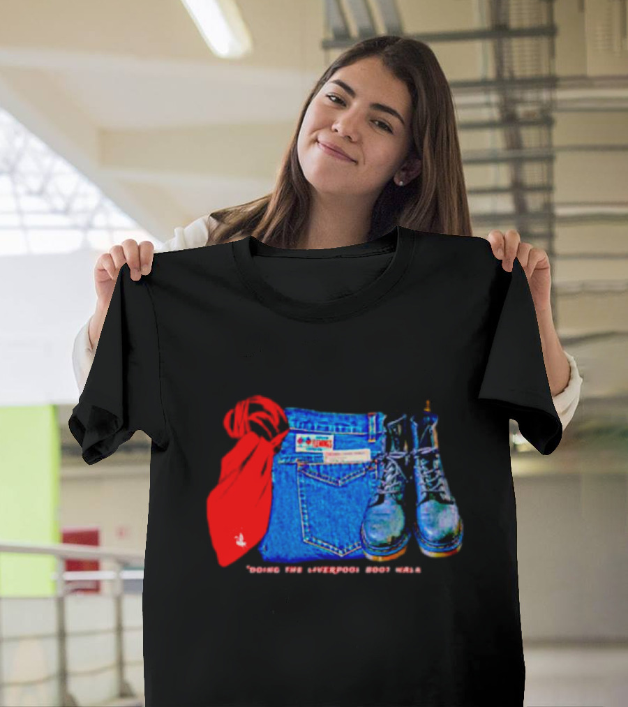 Red Scarf Denim And Boots Liverbird T-Shirt