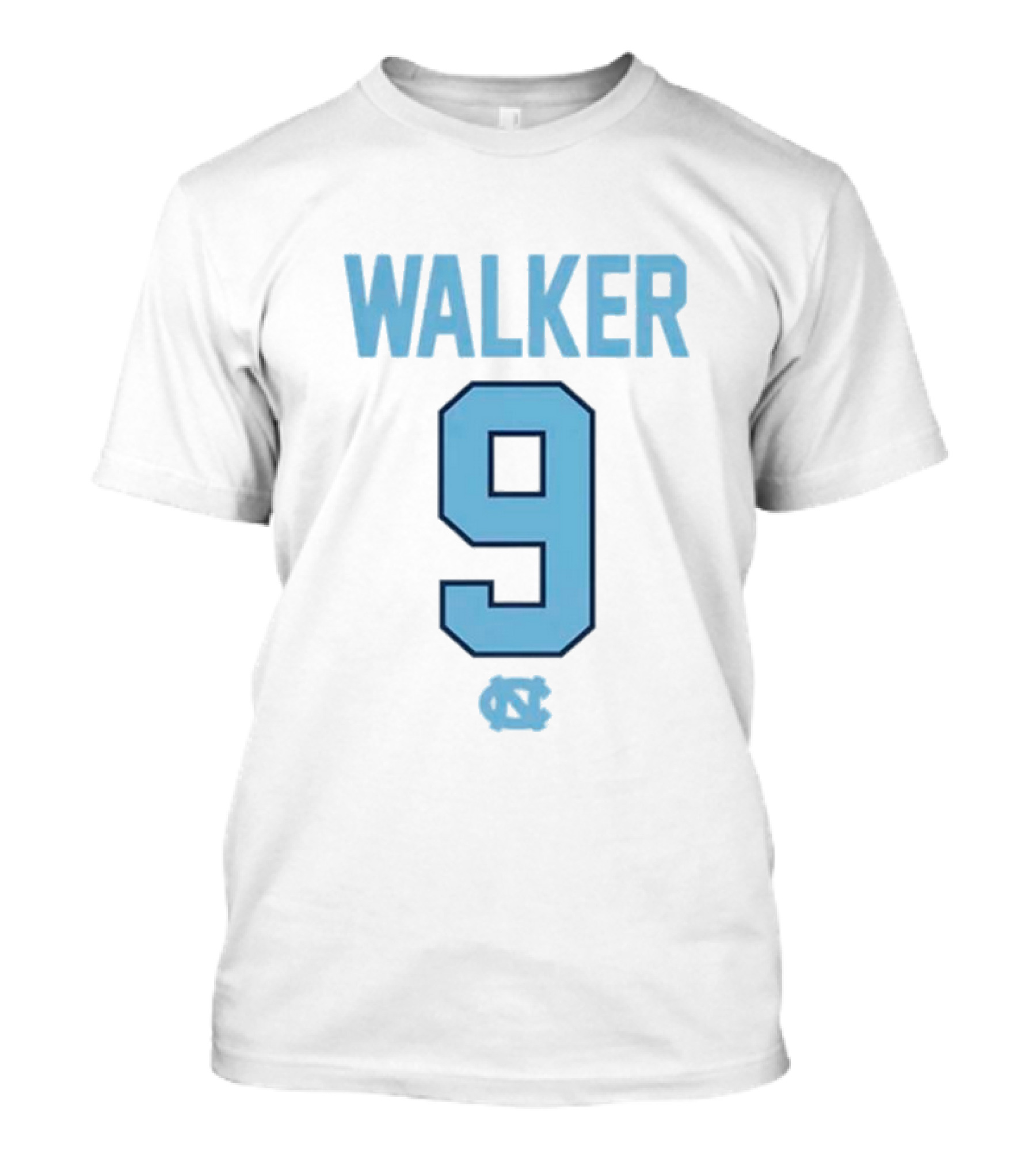 Walker 9 North Carolina Tar Heels Jersey Number T-Shirt