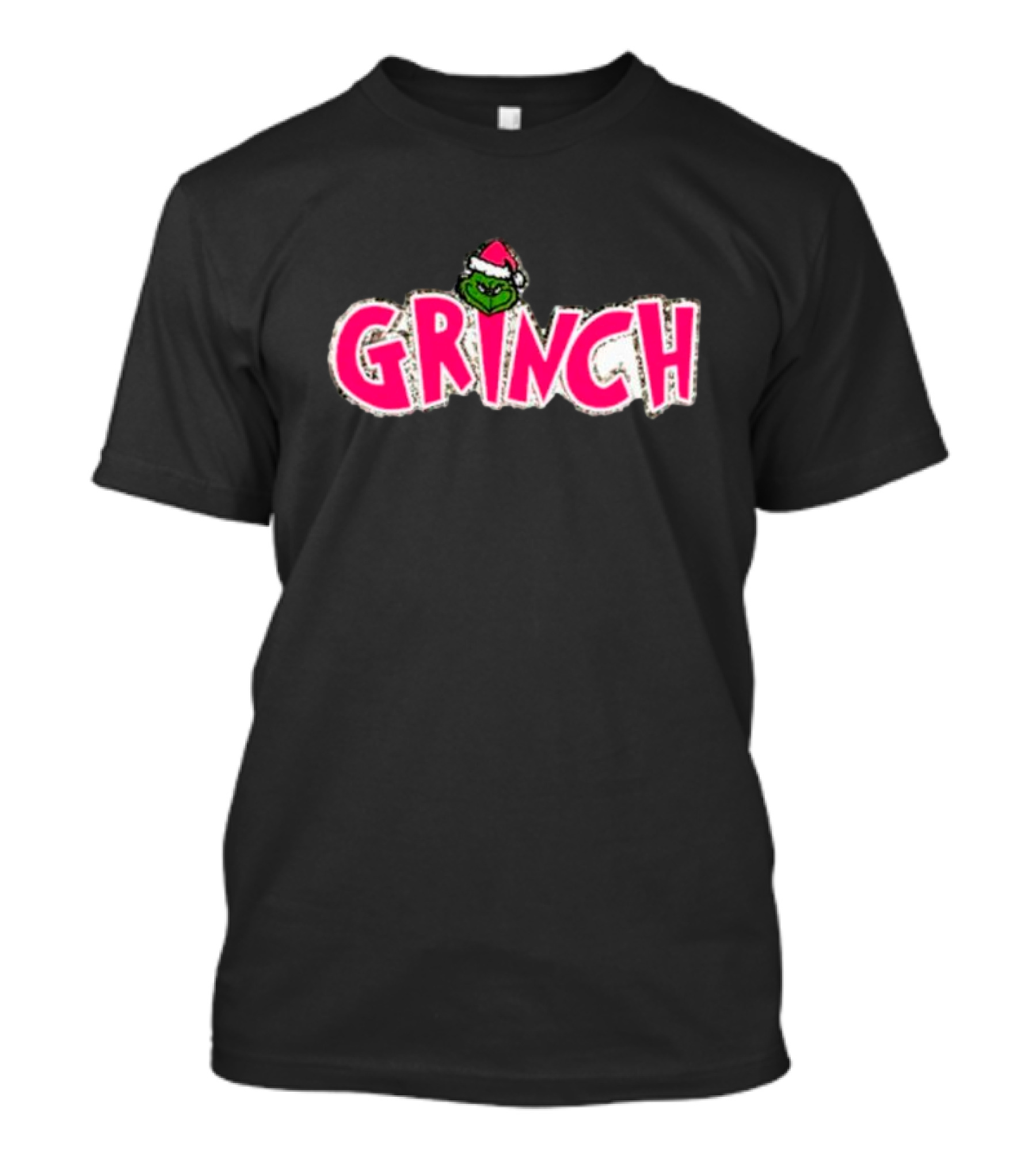 Grinch Santa Hat Pink T-Shirt
