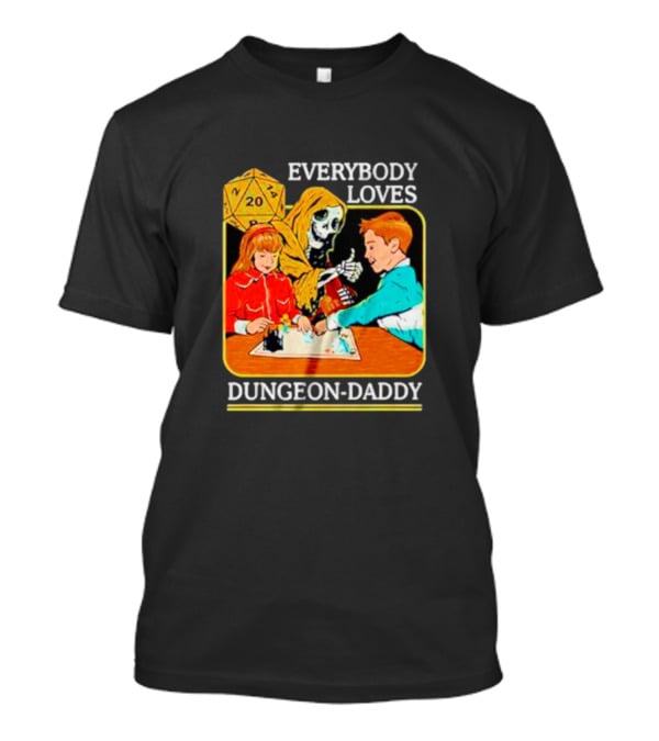 Everybody Loves Dungeon-Daddy Vintage RPG Dice Skeleton Adventure T-Shirt