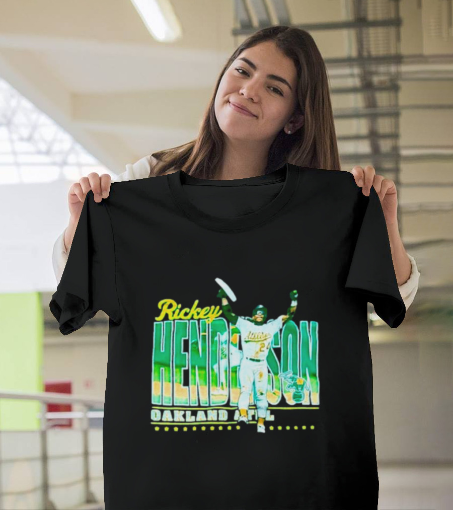 Rickey Henderson Oakland Athletics 24 Baseball Legend T-Shirt