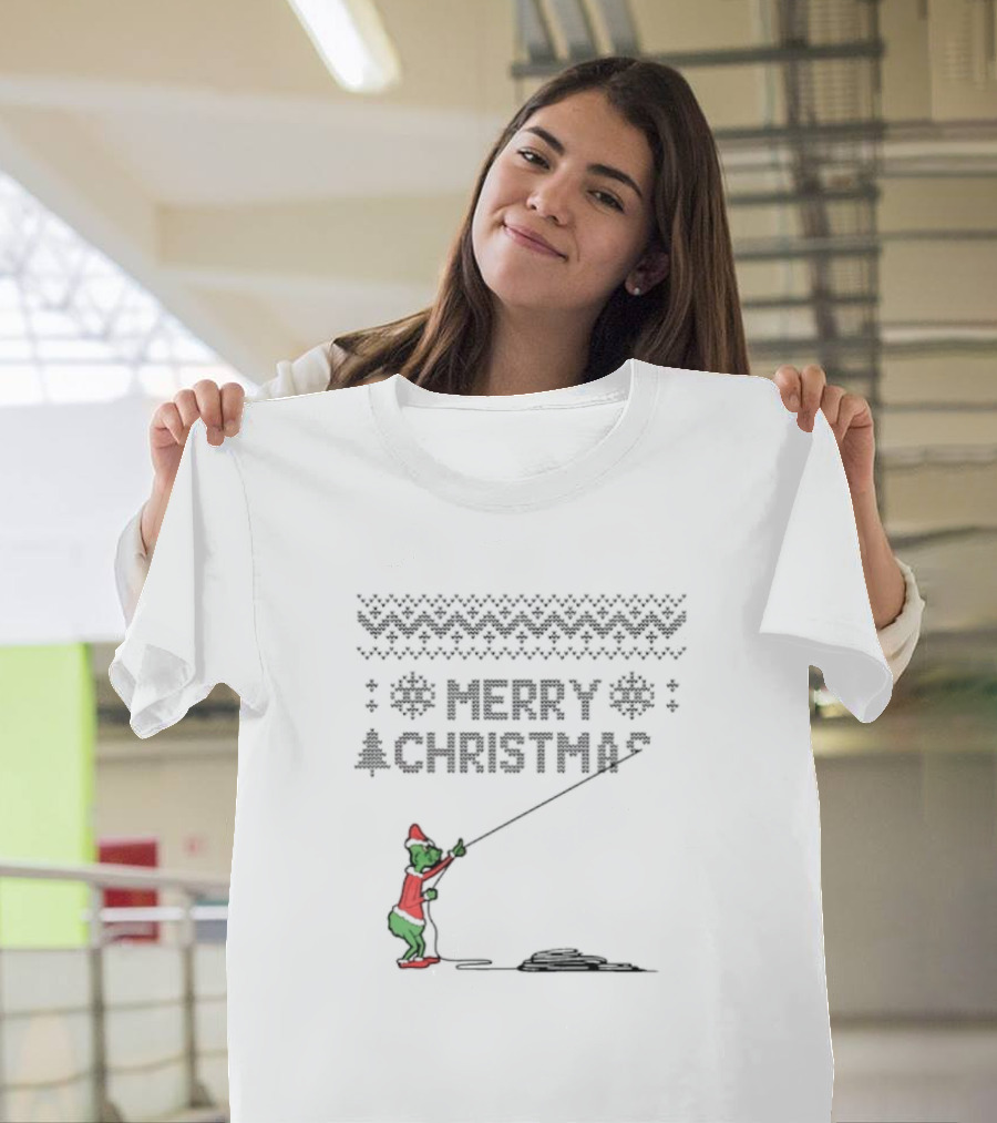 Funny Grinch Merry Christmas Santa Vibe Ugly T-Shirt