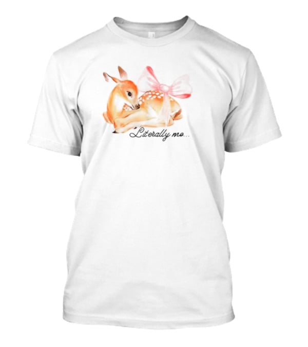 Coquette Fawn With Red Bow Literally Me T-Shirt