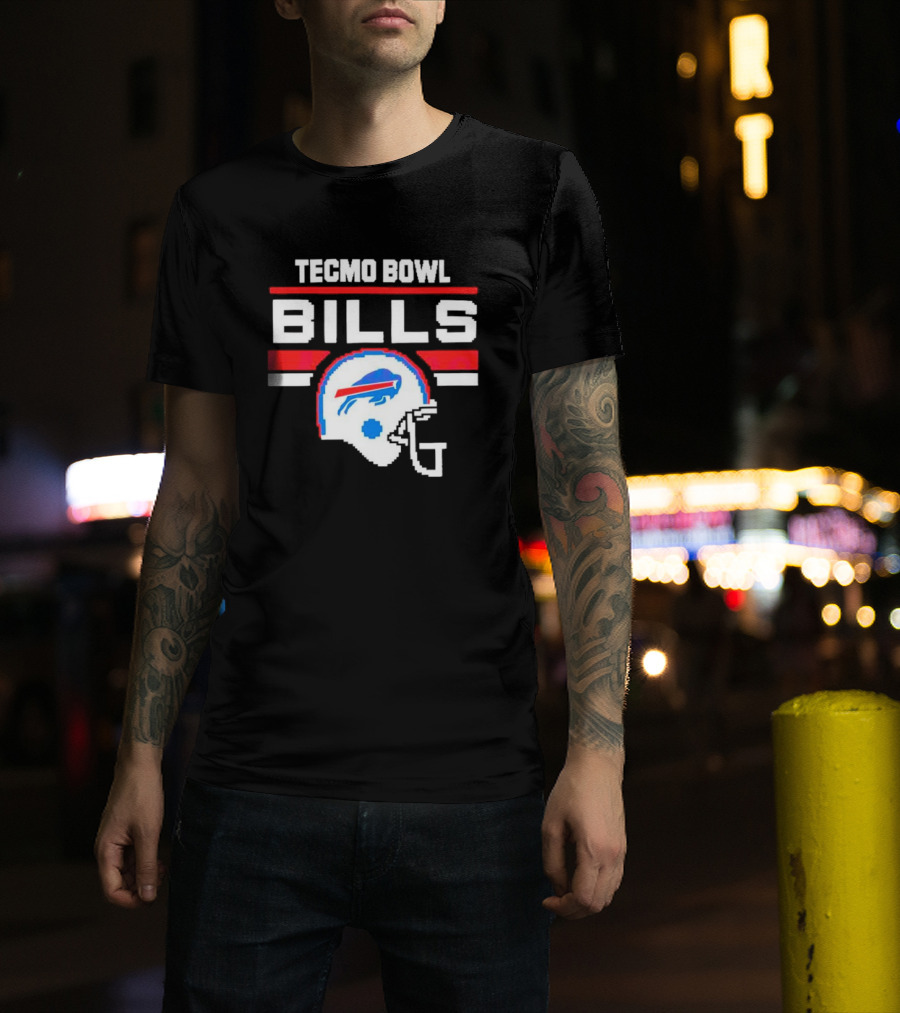 Tecmo Bowl Buffalo Bills Helmet NFL Football T-Shirt