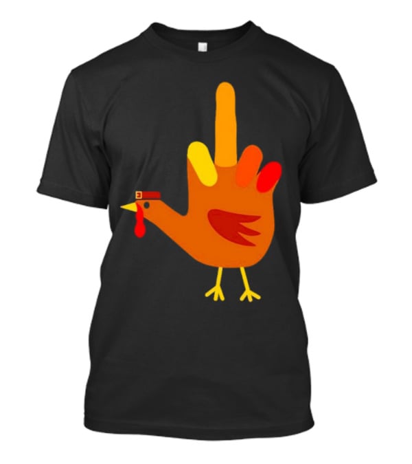Thanksgiving Middle Finger Turkey Humor Hand Bird T-Shirt