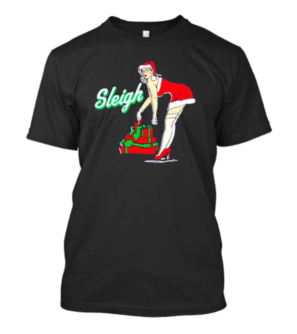 Vintage Santa Sleigh With Pin-Up Style Christmas Presents T-Shirt
