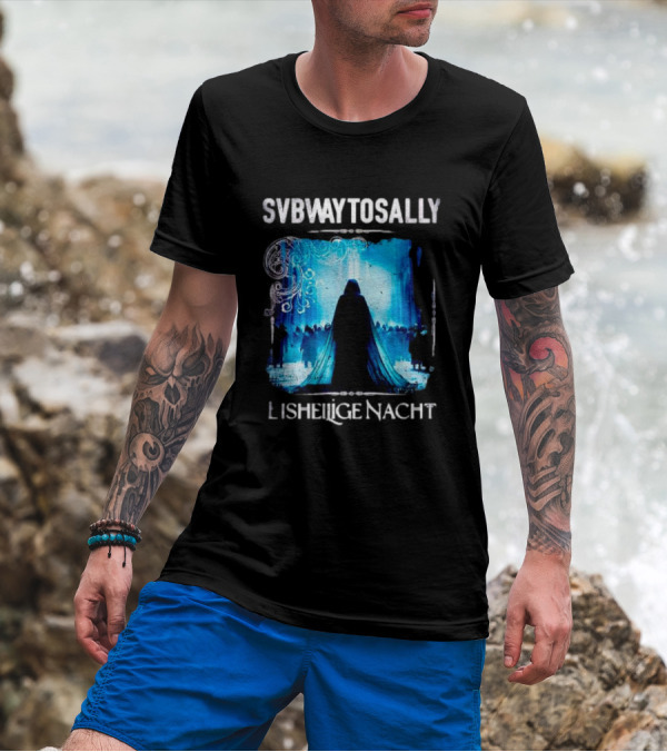 Subway To Sally Eisheilige Nacht Gothic Concert Imagery Blue Silhouette Mystical T-Shirt