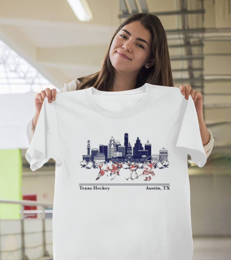 Texas Longhorns Hockey Austin TX Skyline T-Shirt