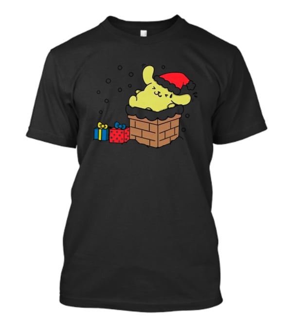 Pompompurin Christmas Chimney With Santa Hat And Presents T-Shirt