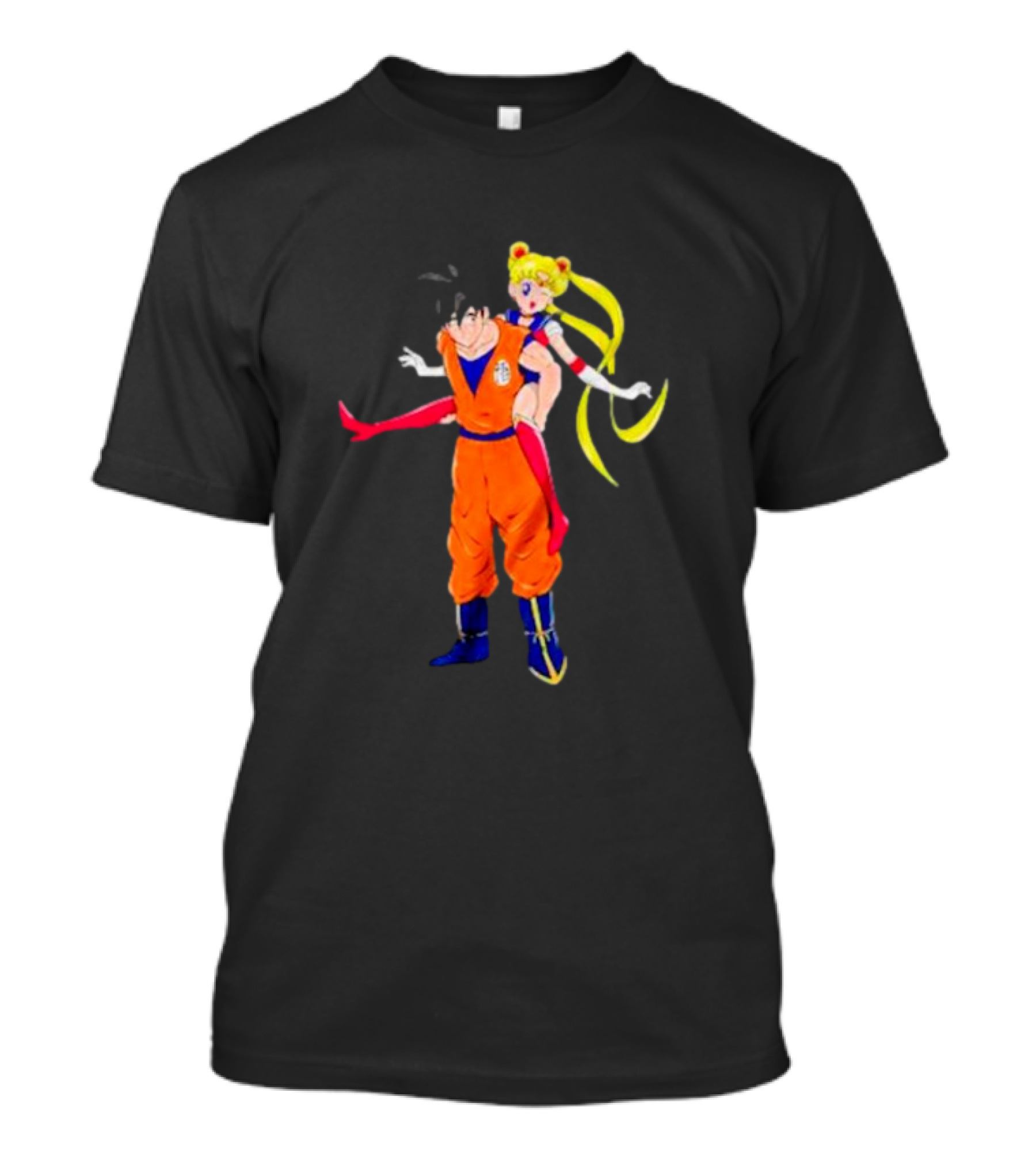 Goku And Usagi Crossover Fusion Featuring Dragon Ball And Sailor Moon Iconic Characters T-Shirt
