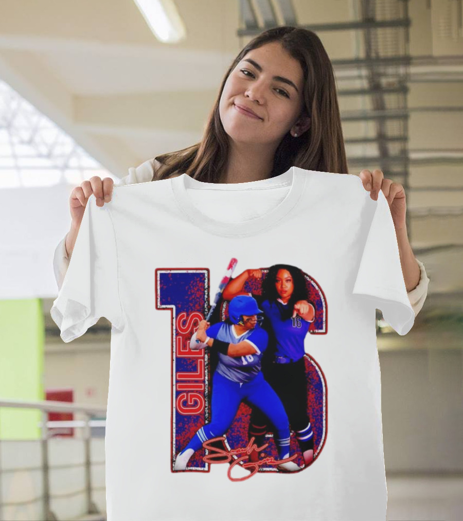 Giles 16 Softball Players Signature Sam Lodge Jessup T-Shirt