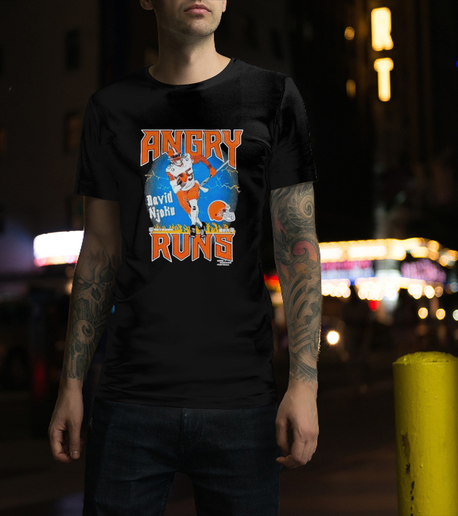 Angry Runs David Njoku Cleveland Browns Football T-Shirt