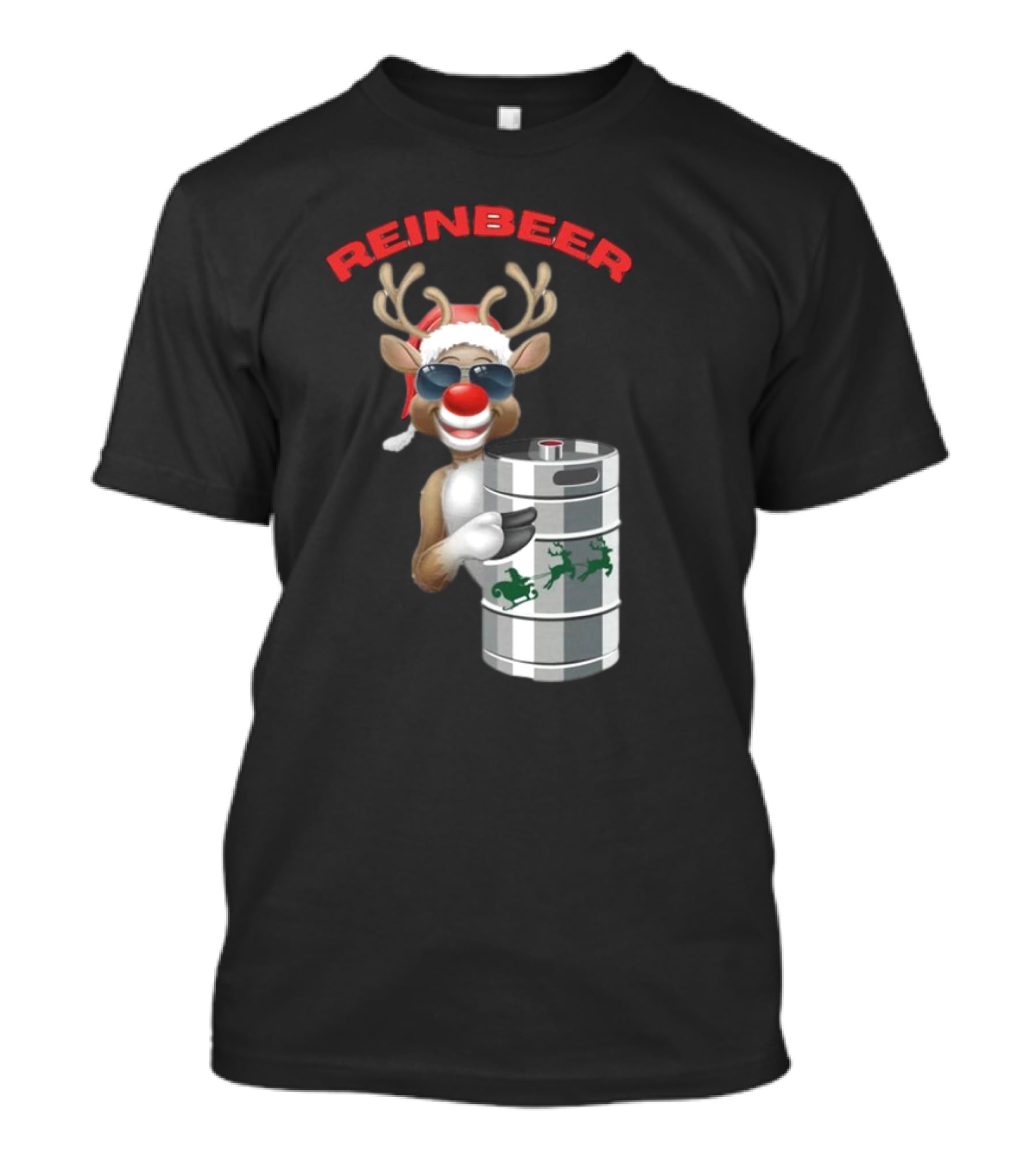 Reinbeer Reindeer Santa Funny Christmas Keg T-Shirt