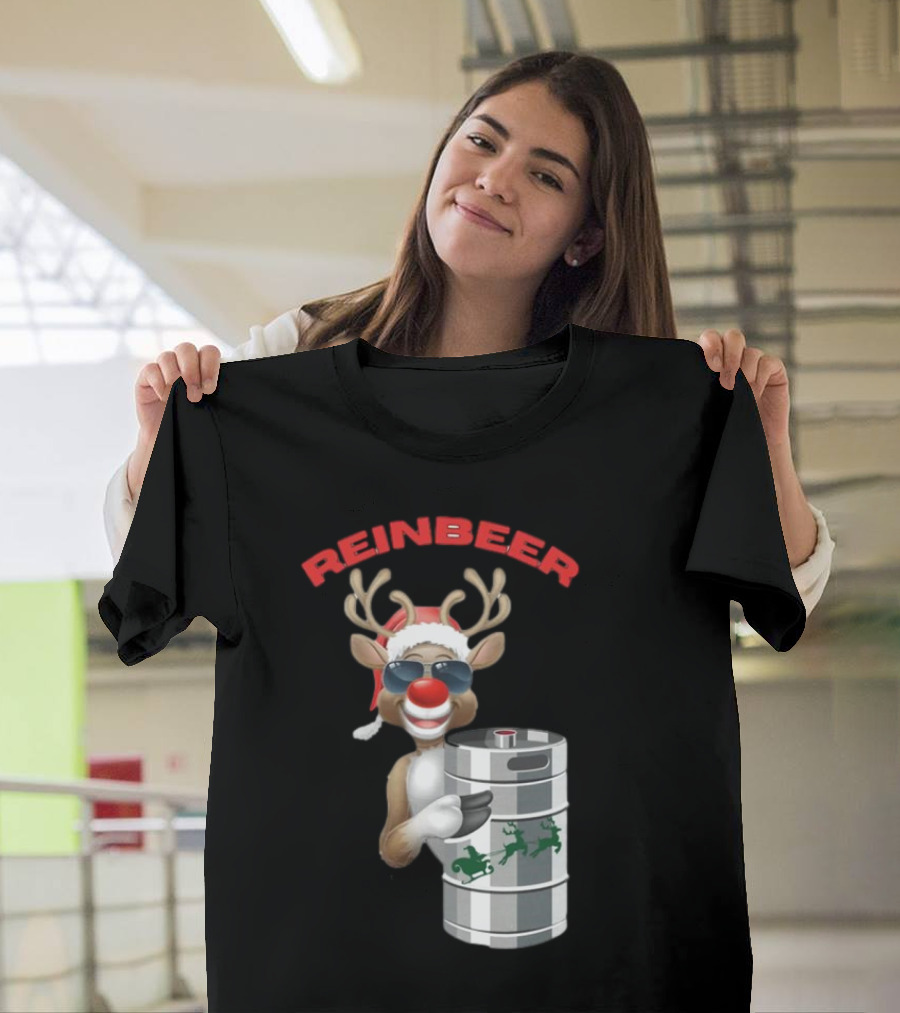 Reinbeer Reindeer Santa Funny Christmas Keg T-Shirt