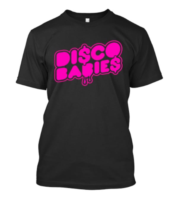 Disco Babies Neon Pink Dripping Dollar Sign Remix T-Shirt