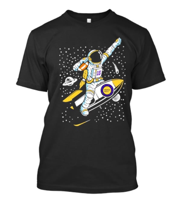Phil Mackey Purple Daily Passtronaut Football Astronaut Galaxy Surfing 15 Space Adventure T-Shirt