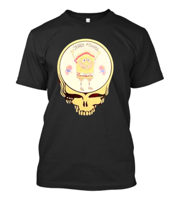 SpongeBob Jerry Fishing Grateful Dead Skull T-Shirt